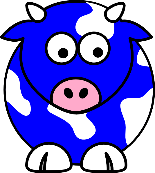 Blue Cow Clip Art At Clker - Purple Cow: Transform Your Business By Being Remarkable (534x594)