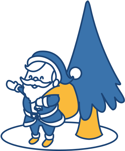 Cute Santa Claus And Tree Cartoon - Cute Santa Claus And Tree Cartoon (550x550)