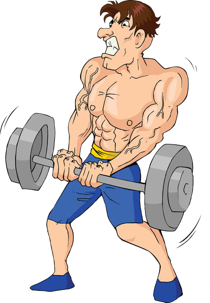 Weight Training Olympic Weightlifting Cartoon Illustration - Fitness Caricature (417x600)