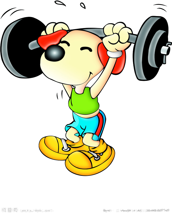 Weightlifting Puppy Cartoon - Cartoon (724x1024)