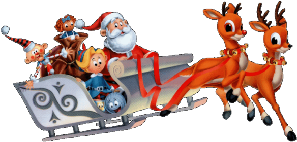 Reindeer And Santa Claus - Christmas Day (600x308)