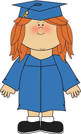 Girl Wearing Graduation Cap And Gown Clip Art - Preschool Graduation Clip Art (273x450)