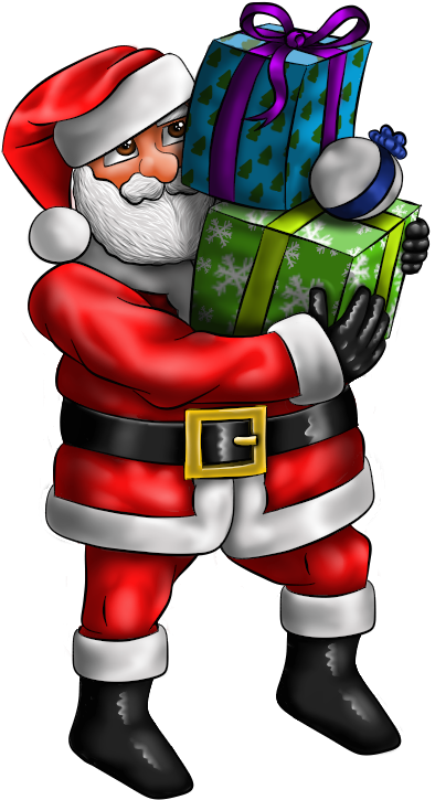 Santa Claus Brining Presents - Santa Claus Draw (434x737)