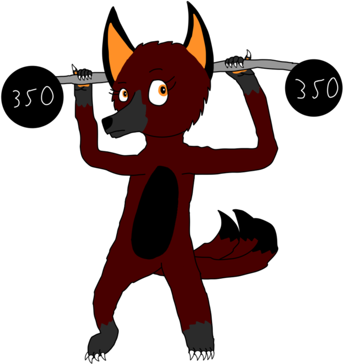 Weight-lifting By Wolfytheruff - Cartoon (859x930)