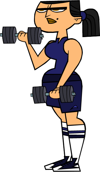 Eva Lifting Weights - Total Drama Island Eva (338x580)
