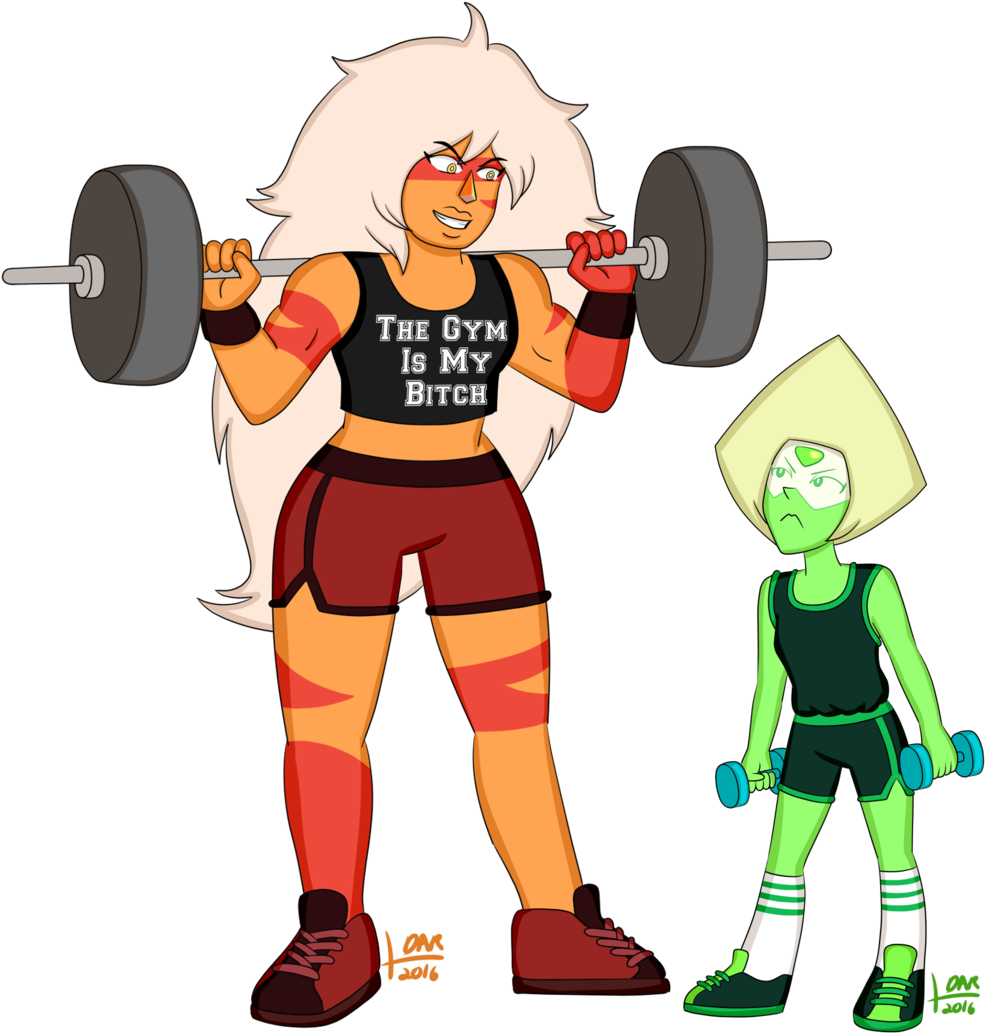 Pe With Peridot - Steven Universe Weight Lifting (1024x1042)