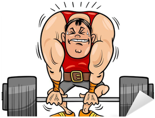 Weightlifting Sportsman Cartoon Illustration Sticker - Cartoon Athlete (400x400)