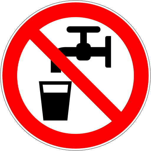 Early Death Comes From Drinking Un-distilled Water - Don T Drink Water Sign (512x512)