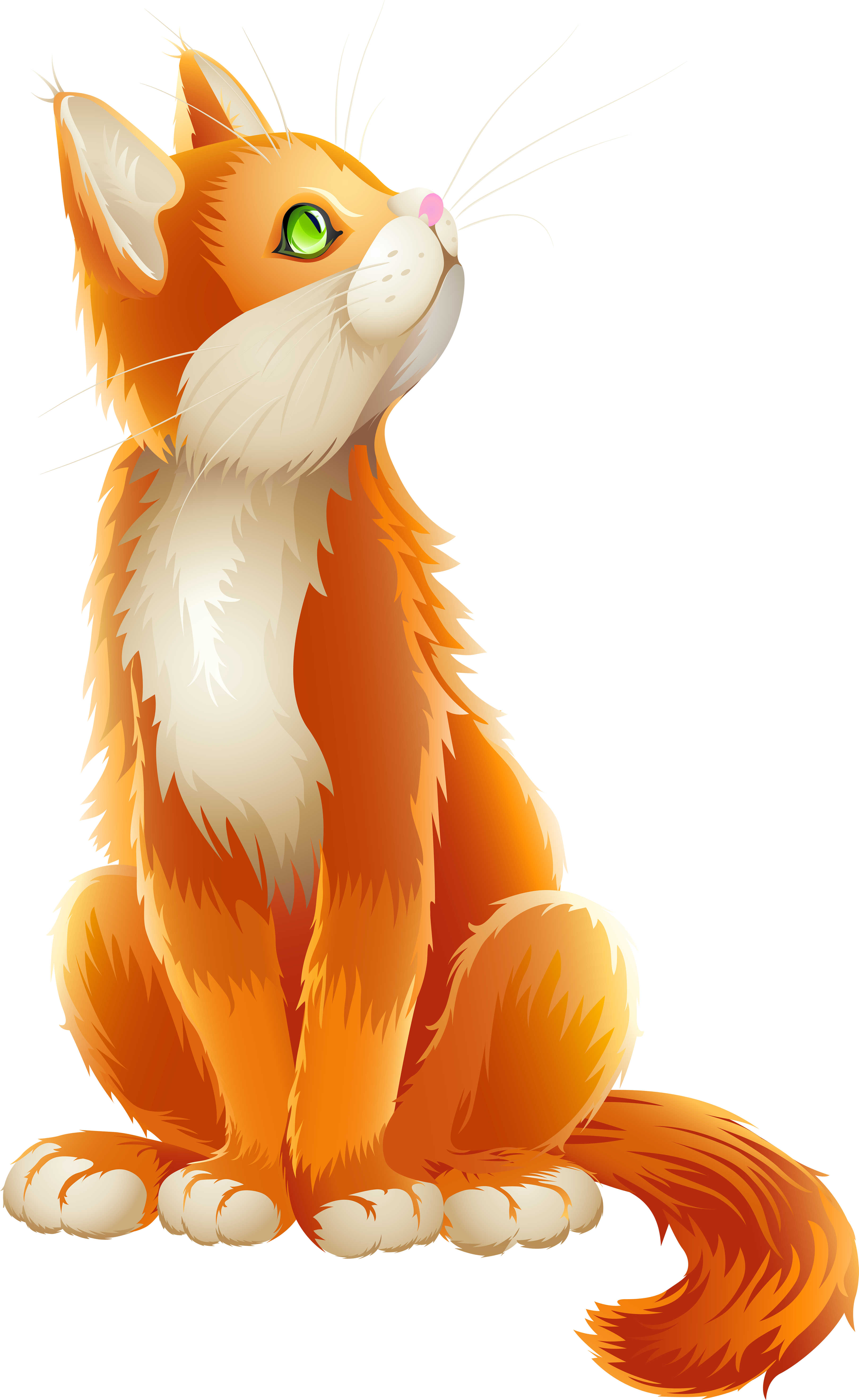Orange Cat Cartoon Transparent Png Clip Art Image - Funny Animal Valentines Day (3777x6000)