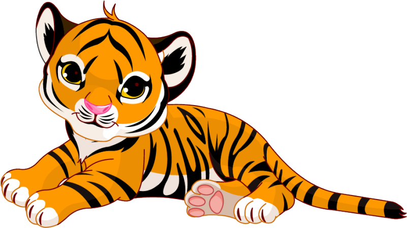 Raja The Baby Tiger Sticker, Baby Tiger Stickers, Tiger - Cartoon Tiger Cute (800x800)