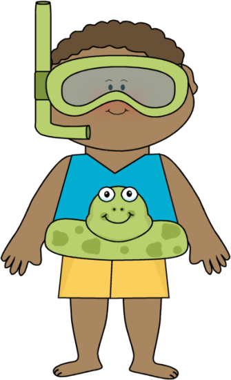 Summer Kids Clip Art - He Is Wearing Shorts (335x550)