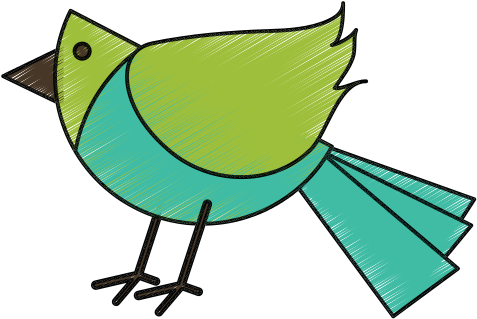 Colorful Crayon Silhouette Of Cartoon Bird - Geometric Shape (550x550)