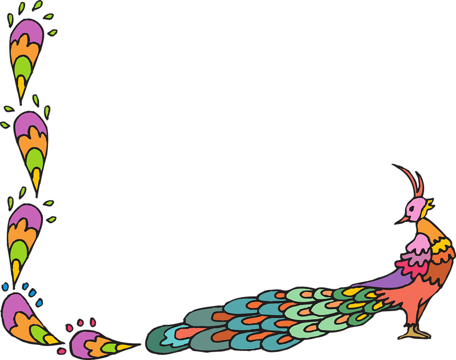 May Border Cliparts - Peacock Clip Art (913x720)