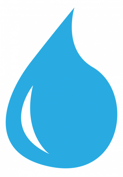 Waterdrop Clipart Hydration - Water Droplet Clipart Png (412x593)