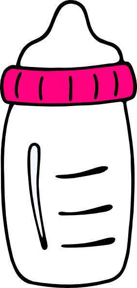 Pink Bottle Clip Art Vector Clip Art Online Royalty - Baby Bottle (282x589)