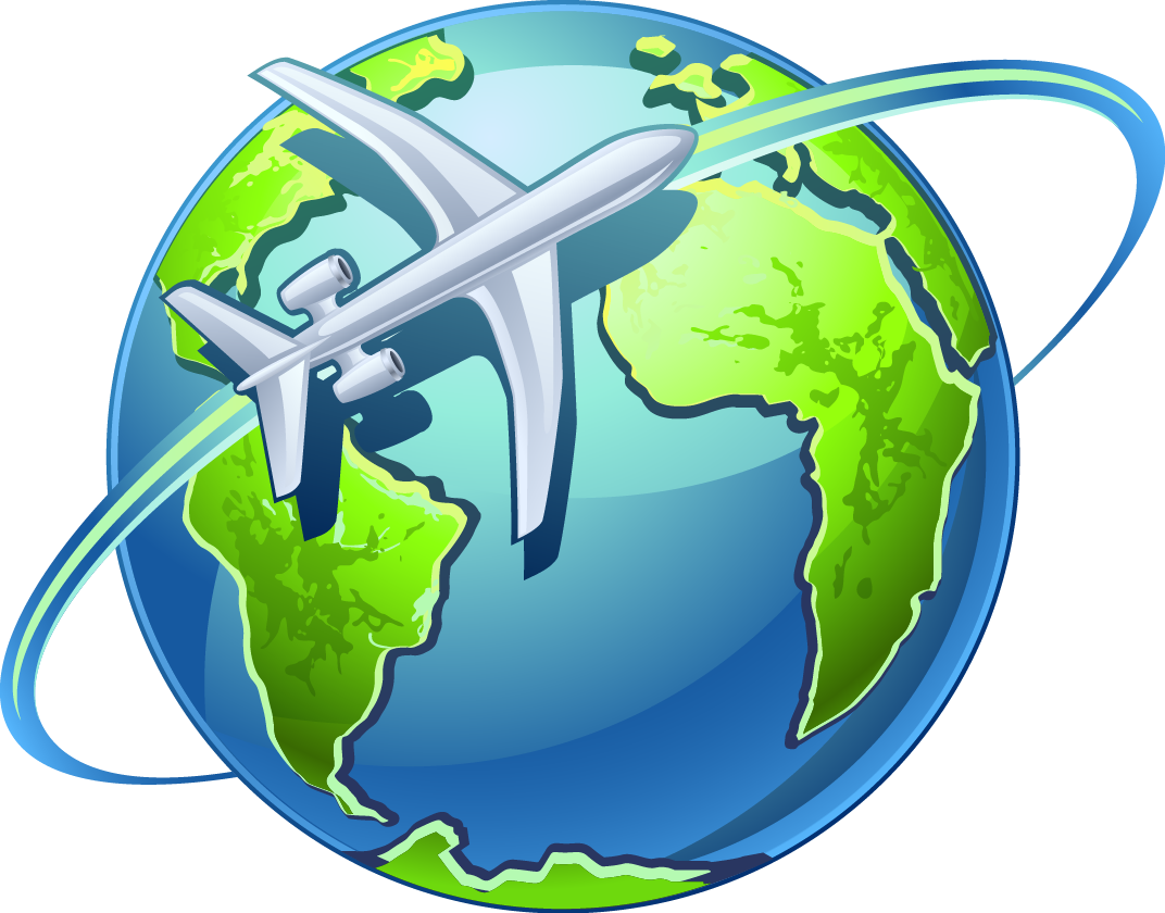 Airplane Globe World Clip Art - Airplane Globe World Clip Art (1072x840)