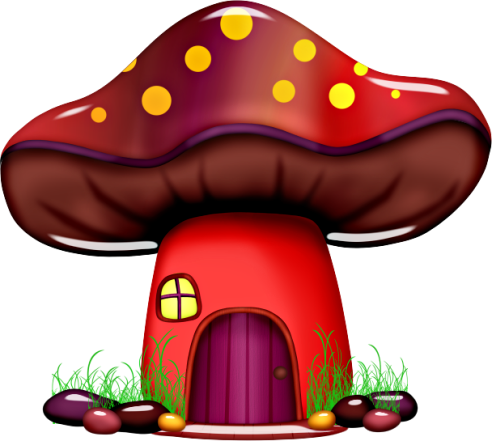 Mushroom Home 2 - Mushroom House Clipart Png (492x441)