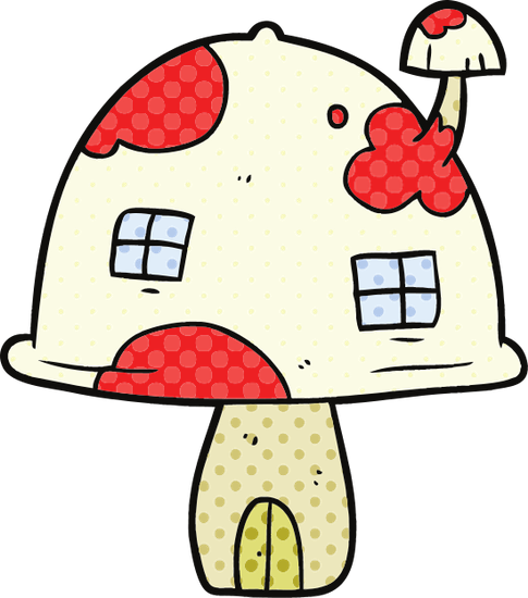 Cartoon Mushroom House - Comics (485x550)