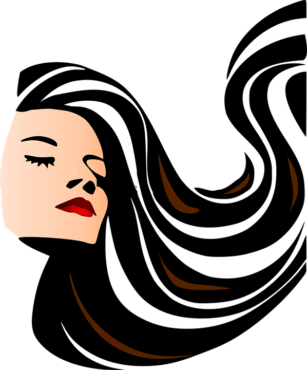 Vector Illustration Of Beautiful Woman With Long Wavy - Gift Certificate Template Hair Salon (598x720)