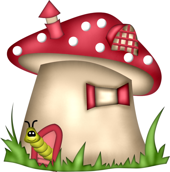Mushroom House * - Cartoon Mushroom House Png (592x600)