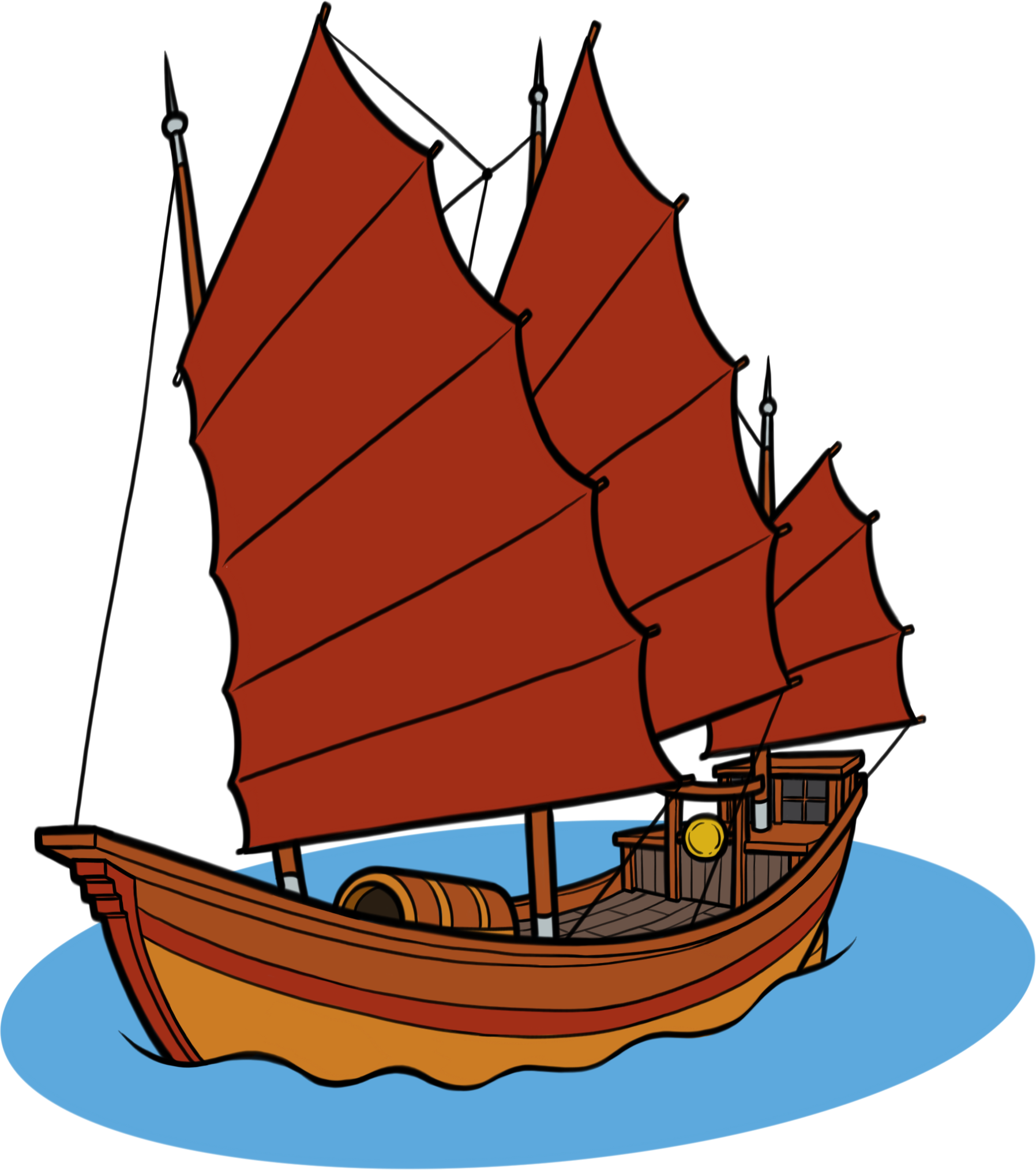 Learn Some New Words Fujimini Adventure Series - Hong Kong Boat Drawing (1796x2028)