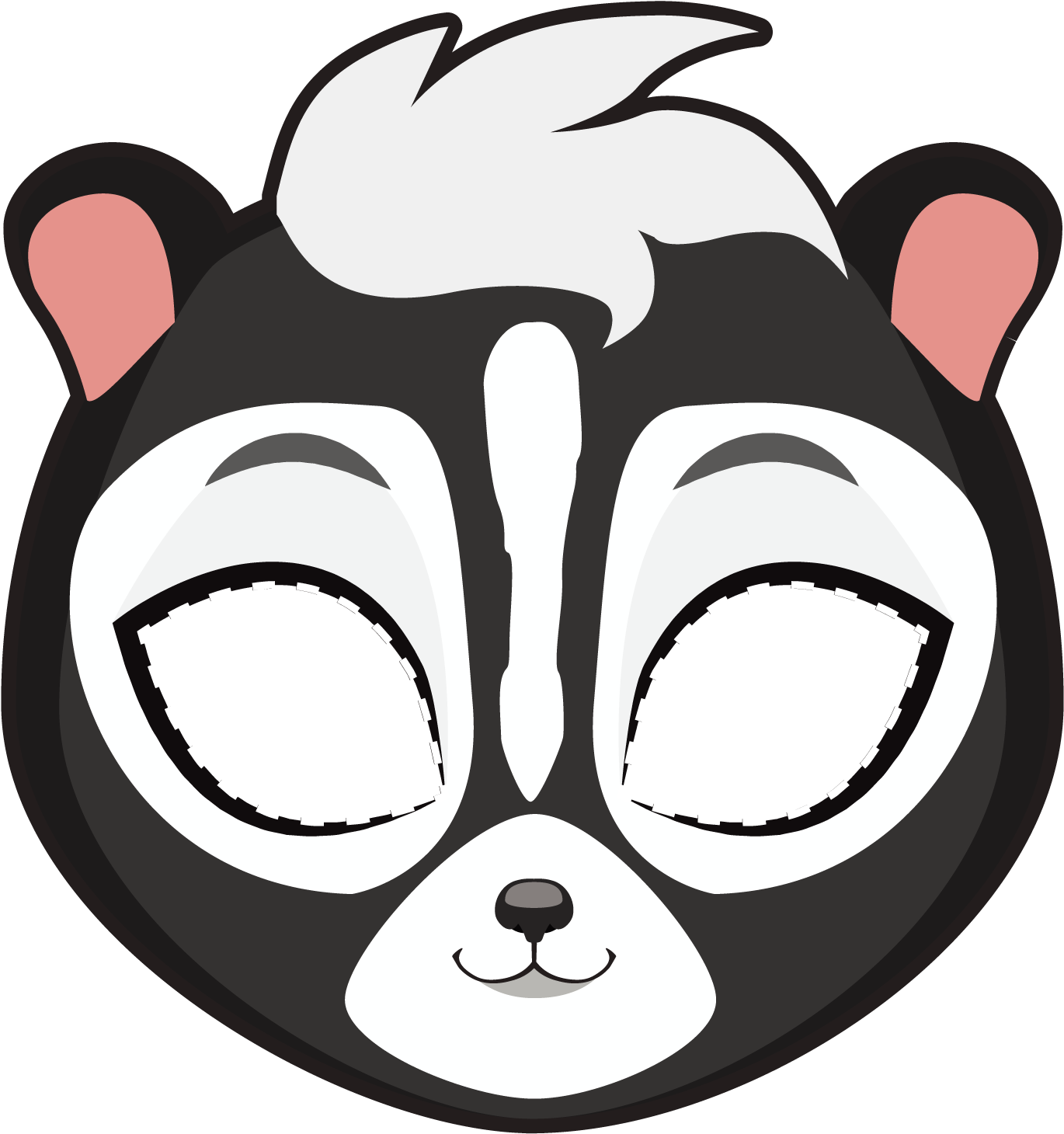 Skunk Mask Stock Photography Illustration - Gamba Desenho Mascara (1600x1600)
