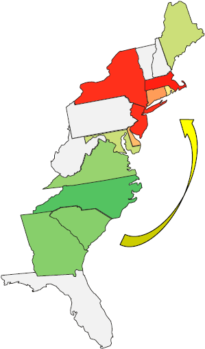 Electricity Costs More In The Northeast, So Offshore - Us East Coast Map (344x535)