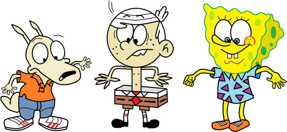 Rocko, Lincoln And Spongebob Clothes Swap By Sethmendozada - Loud House Vs Spongebob (1024x476)
