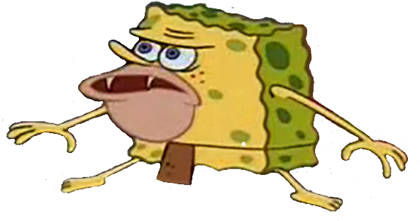 Spongebob Caveman/angry Png - Caveman Spongebob Png (824x640)