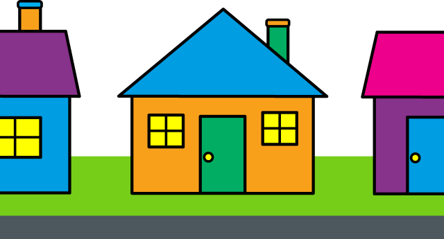 Free House Clipart Download - Neighborhood Clipart (640x345)