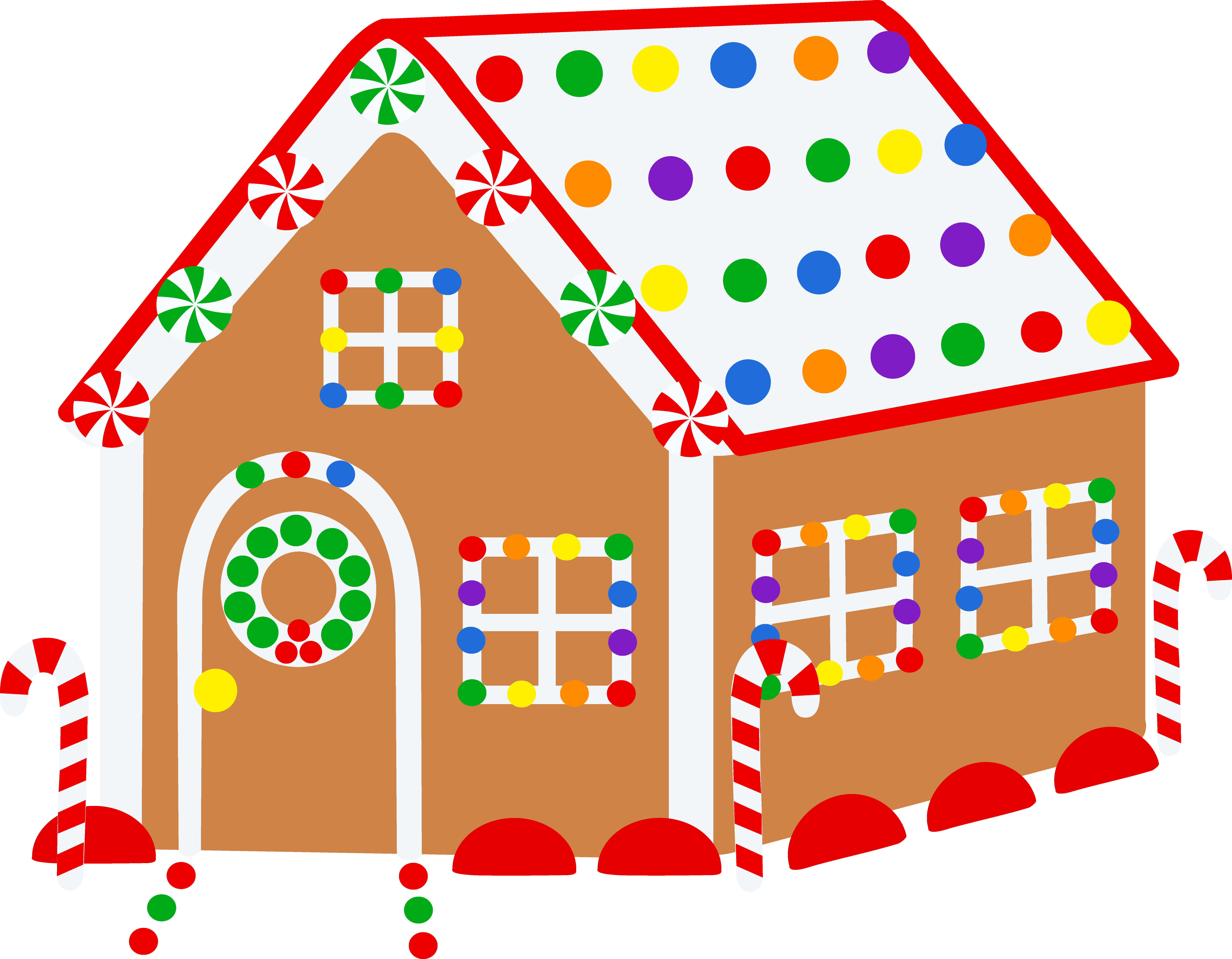 Christmas Gingerbread House Free Clip Art - Gingerbread House Clip Art (7670x5971)