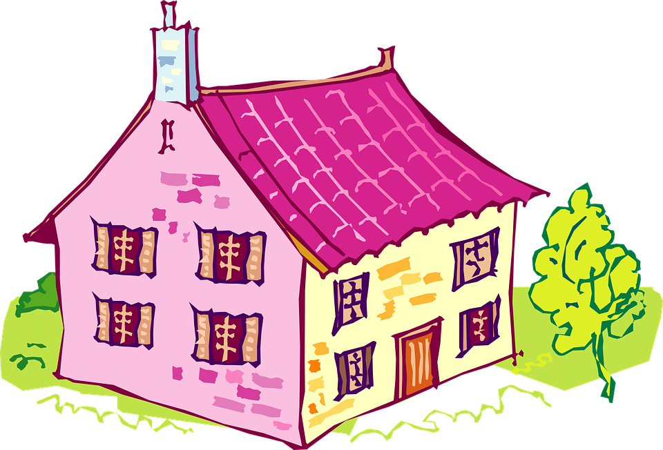 Adobe House Cliparts 10, - Pink House Clip Art (960x652)
