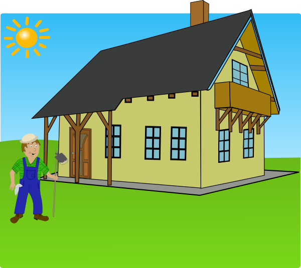 Clipart Super Idea Farm House Clipart Background Clip - House Clip Art (600x535)