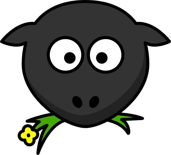 Clker Clipart Sheep Head Clip Art At Clker Vector Clip - Black Sheep Face Cartoon (600x542)