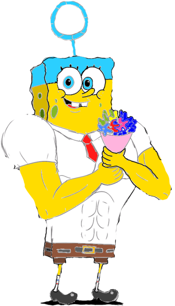 Spongebob Holding The Flowers By Lillycervantes On - Spongebob Holding The Flowers By Lillycervantes On (786x1017)