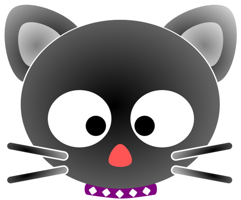 Cute Cartoon Cat Portrait Vector Drawing - Gato Clip Art (500x410)