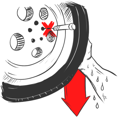 You're Expected To Hold Up A Heavy Tire, Align Its - Circle (400x400)