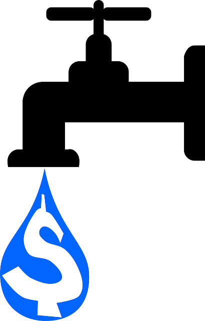 Dollars Water, Water Tap, Tap, Faucet, Cost, Dollars - Save Water Clip Art (410x640)
