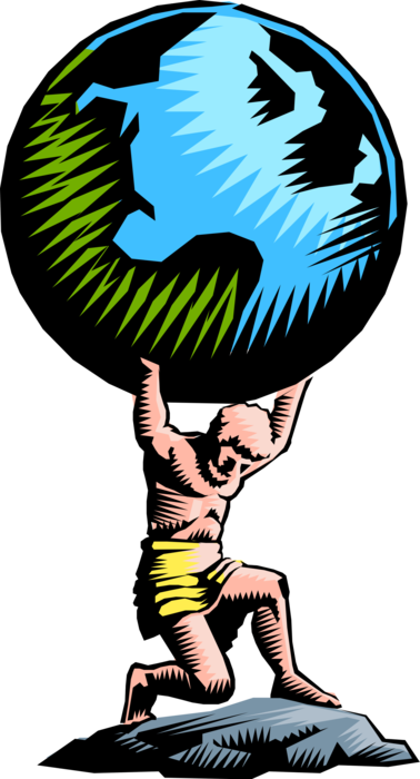 Vector Illustration Of Atlas From Greek Mythology Condemned - Prometheus 2000: Truth--vision--power [book] (378x700)
