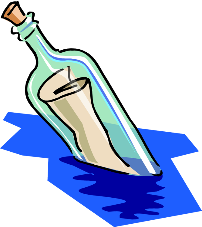 Message In The Bottle Clipart (666x750)