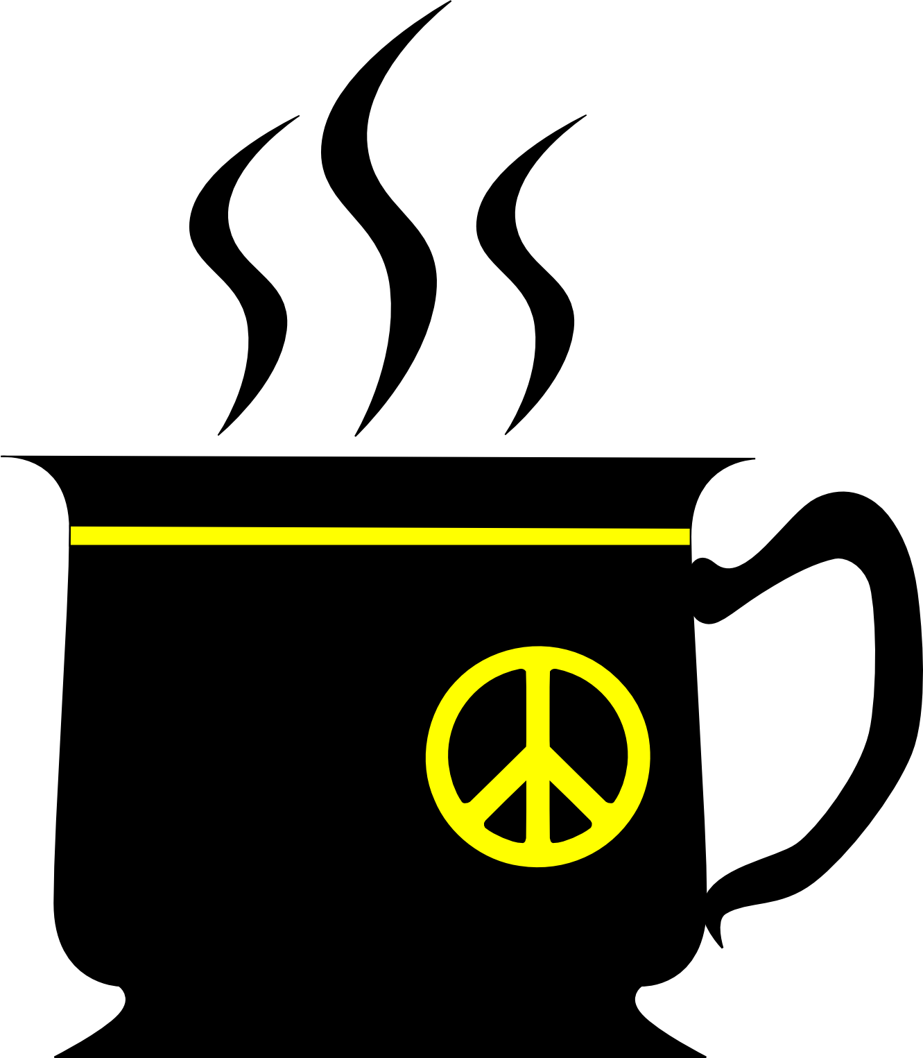 Black Cup With Yellow Peace Sign Fav Wall Paper Background - Black Cup (1331x1525)