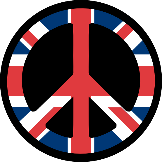 Flag Art Uk Flag Peace Symbol Fav Wall Paper Background - Peace Sign England (555x555)