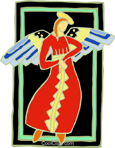 Angel Lady Royalty Free Vector Clip Art Illustration - Illustration (374x480)