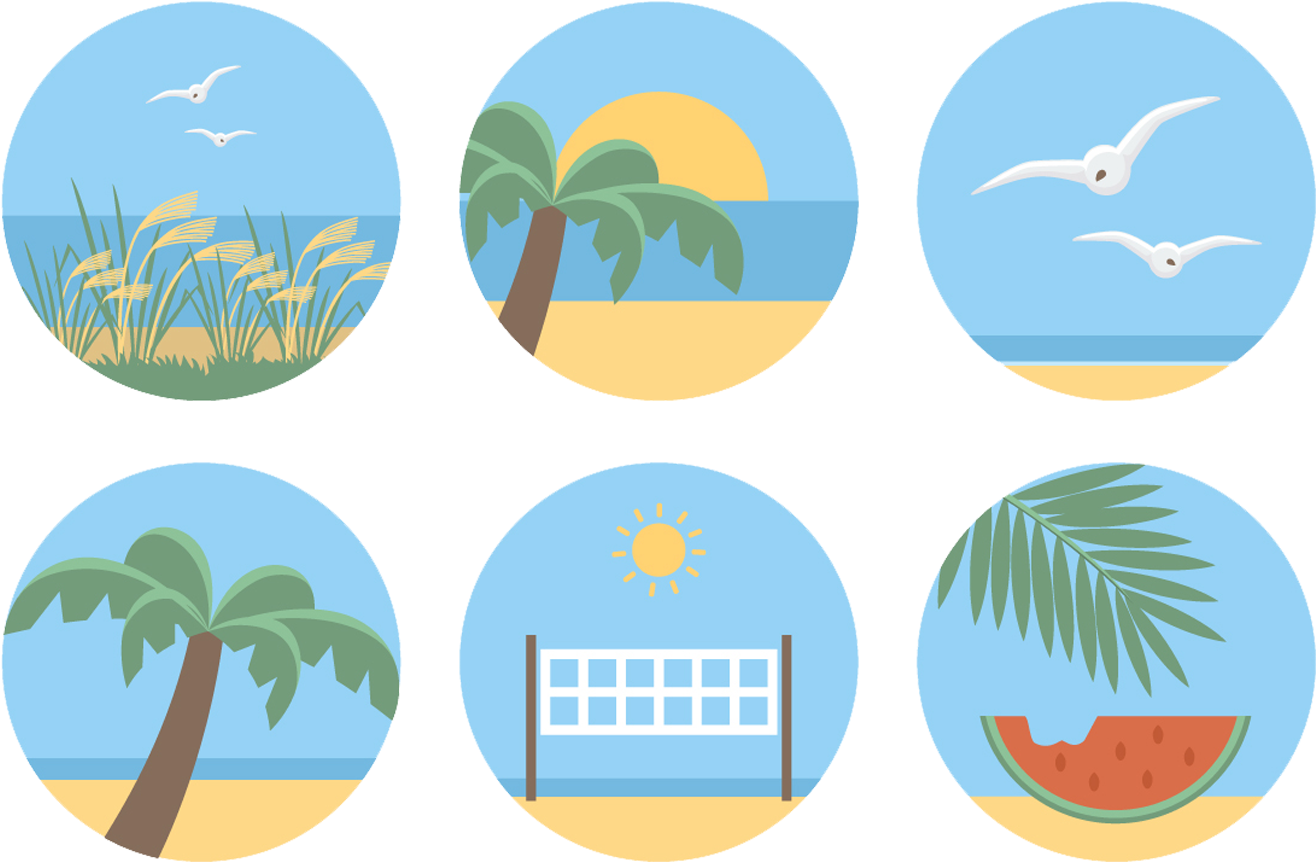 Dibujos Animados De Playa Tropical Icono - Icono Vacaciones Png (1400x980)