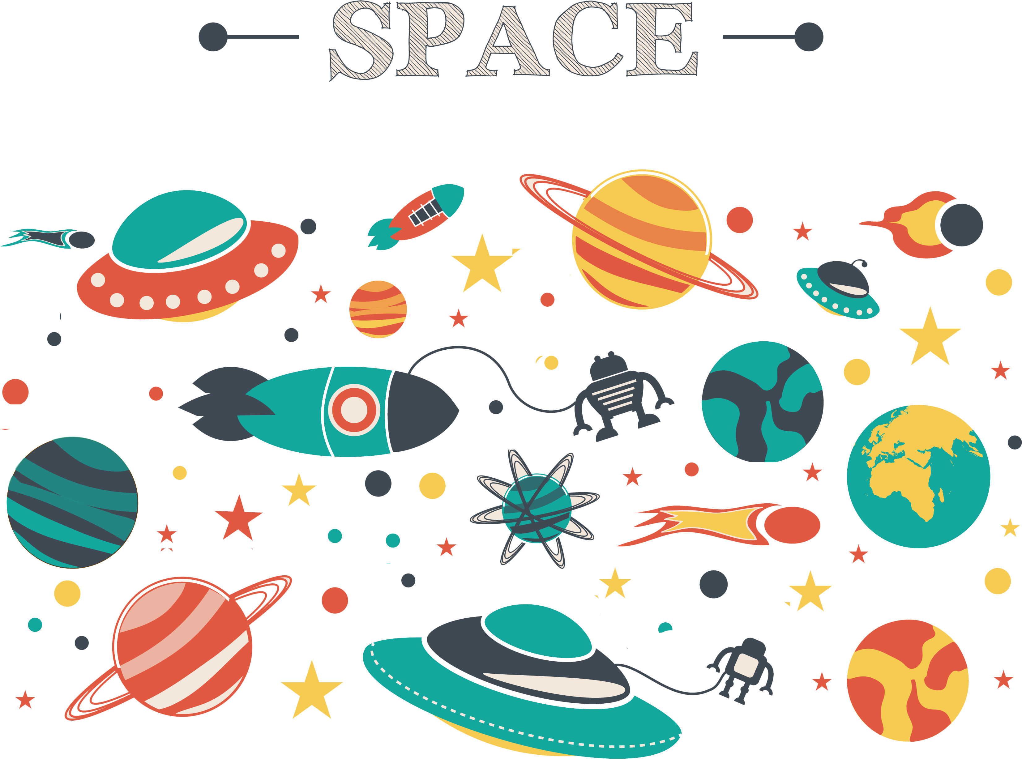 La Nave Espacial De Dibujos Animados Del Espacio Ultraterrestre - Outer Space Background Clipart (3333x3333)