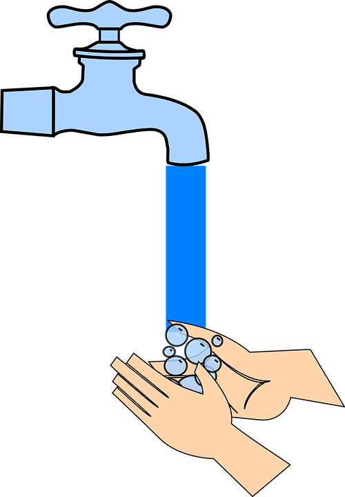 Clean Water Comes From - Cartoon Hand Washing Gif (500x720)