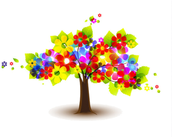 Arbre,tubes,png - Un Arboles Con Flores (600x459)
