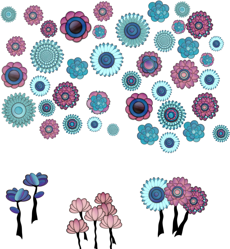 Fun Whimsical Flower Parts Png - Clip Art (1280x852)