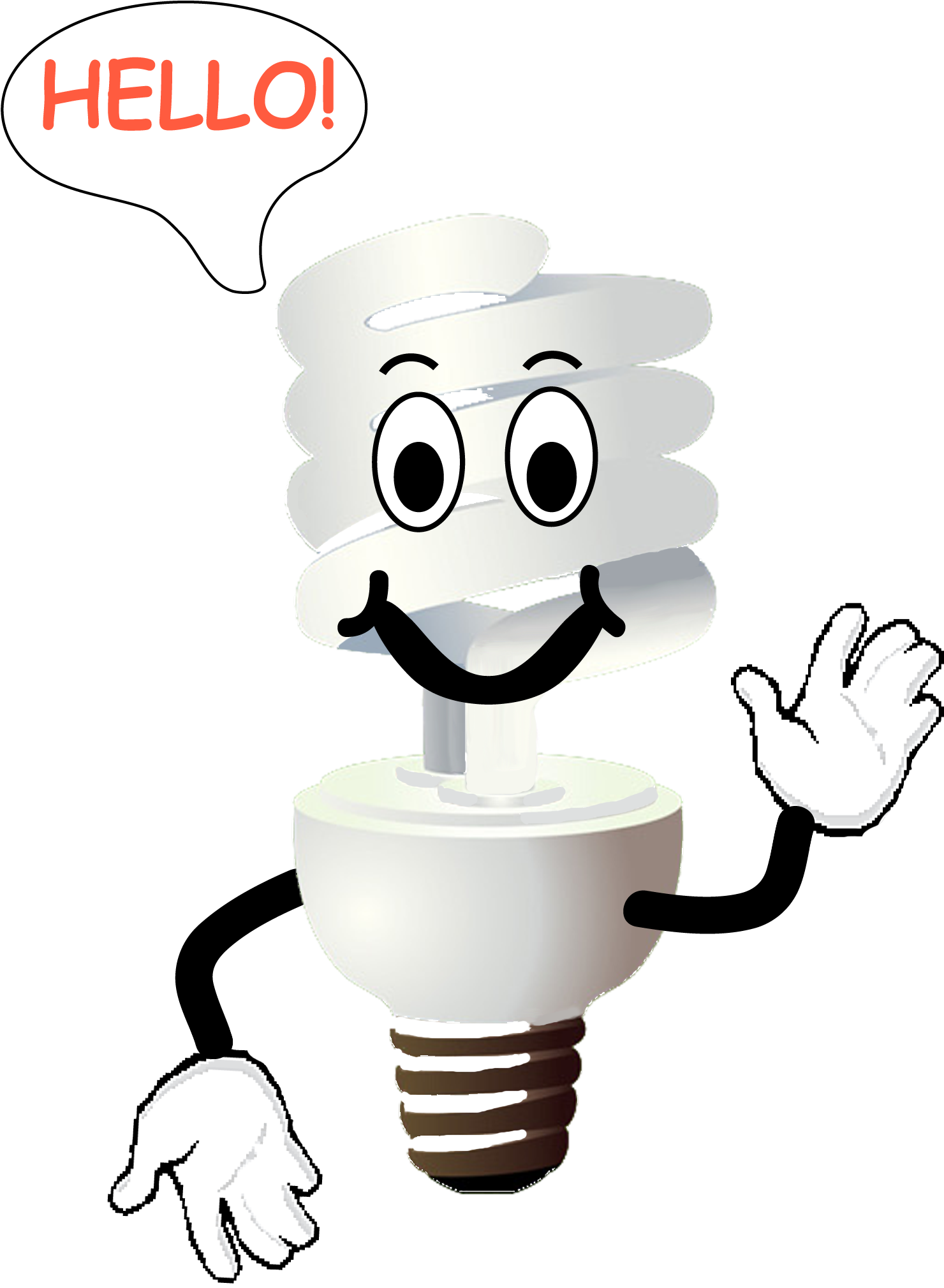 Cartoon Drawing Of A Cfl - Electricity (1530x2078)