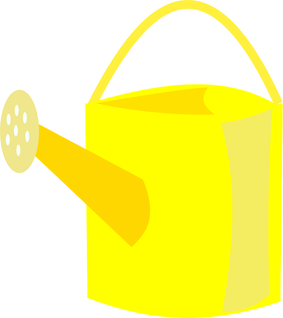 Garden Watering Can, Yellow, Ewer, Water, Tool, Can, - Su Ibriği Çizim (570x640)